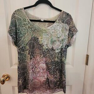 Coldwater Creek burnout tee. Size Medium.